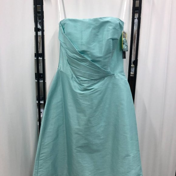 NEW AQUA TEAL TURQUOISE Short Bridesmaid Dress, Mother of the Bride, Size 10 - Picture 2 of 5